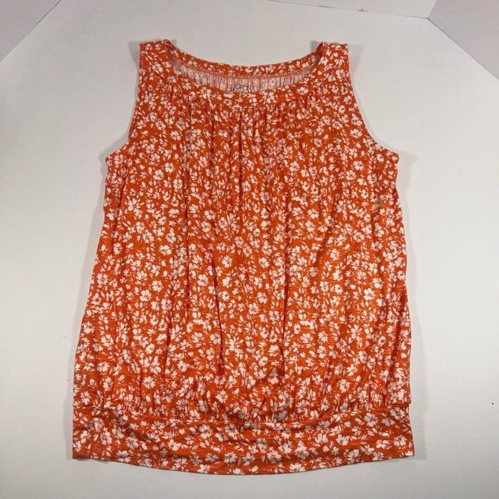 LOFT Sleeveless‎ Top Womens Size Medium Orange Floral